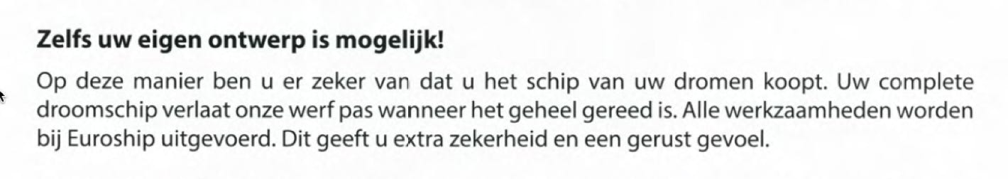 Commercial Text Euroship Services Kees Cornelissen Shipyard Casco Luxe Motor
